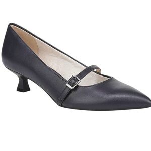 LifeStride Womens Mary Jane Pointed Toe Kitten Heel Pumps Black Size 10